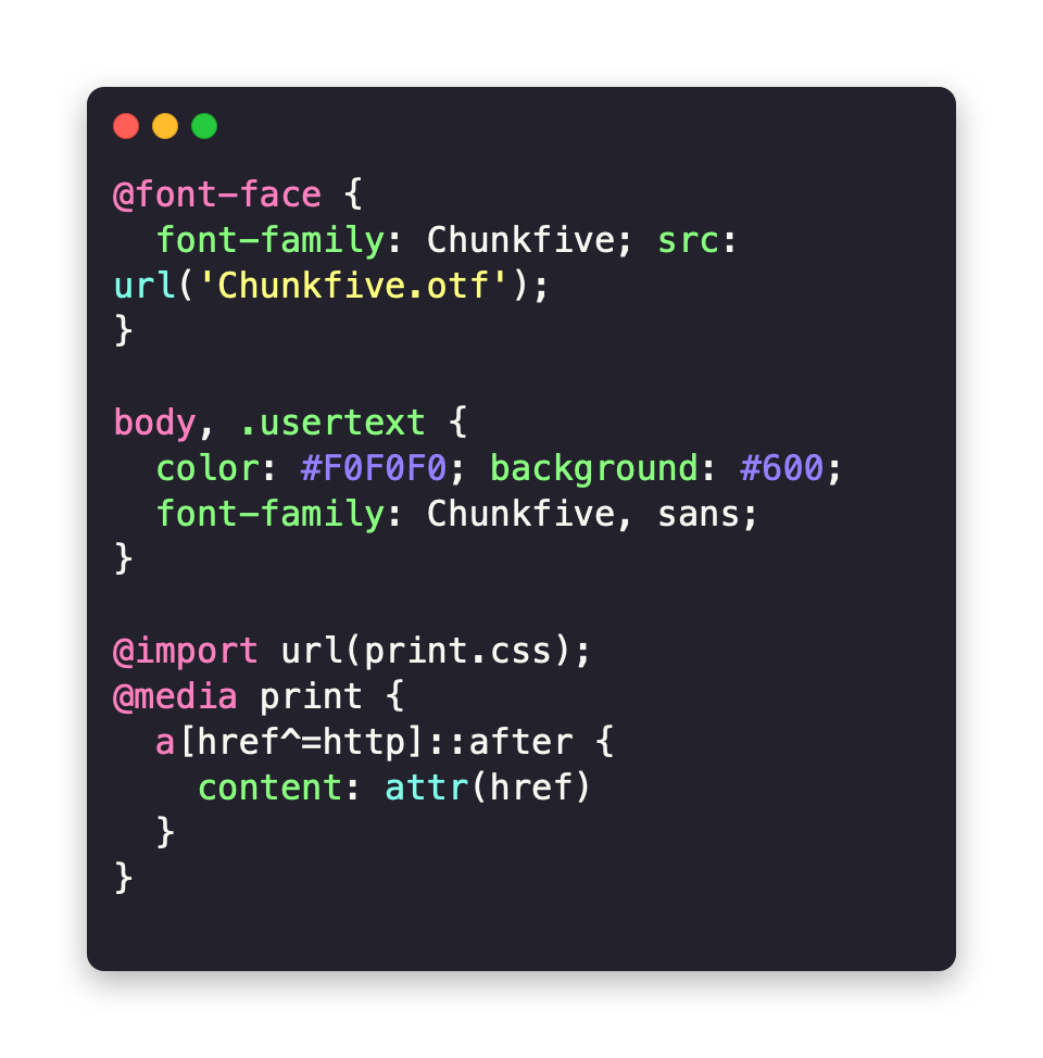 css code snippet